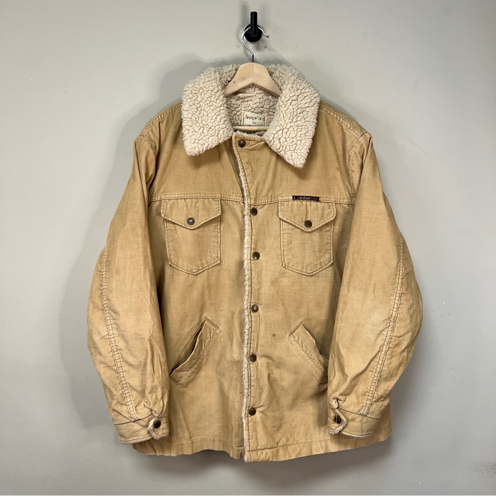 Vintage 80s Sherpa Lined Corduroy Ranch Jacket